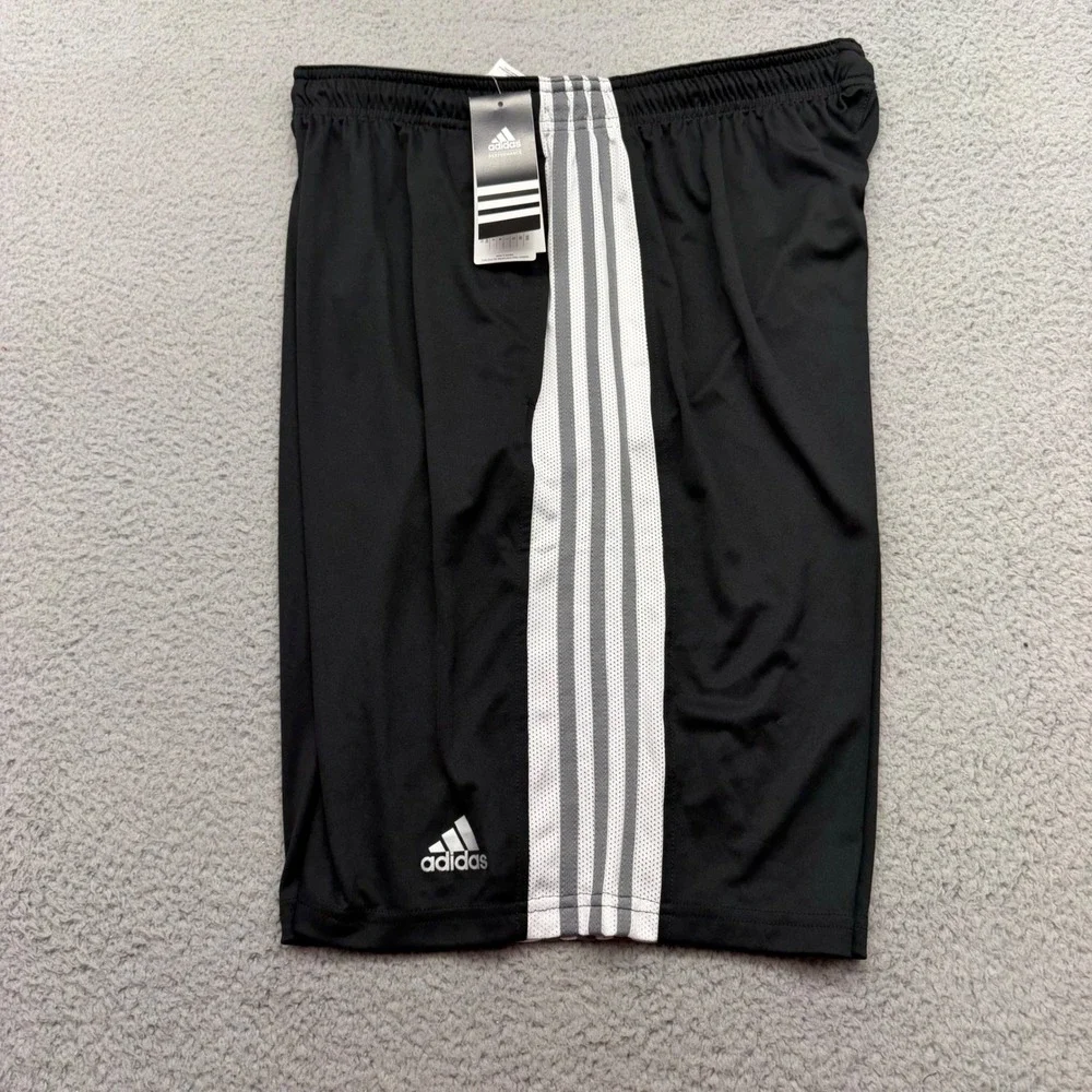 Adidas AA2927 Mens Large Black Climalite Performance 3-Stripe Basketball Shorts